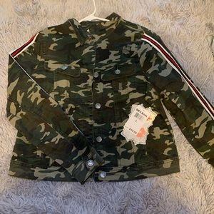 army print denim jacket